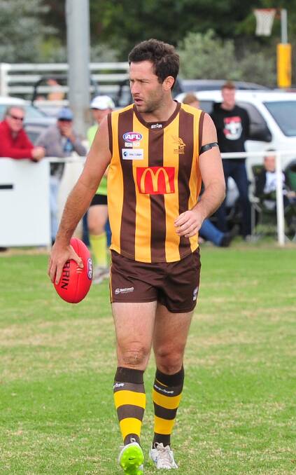 HIGH FIVE: Hawks forward Marc Geppert kicked five goals against Marrar, taking his season tally to 23 in four matches. Picture: Kieren L Tilly