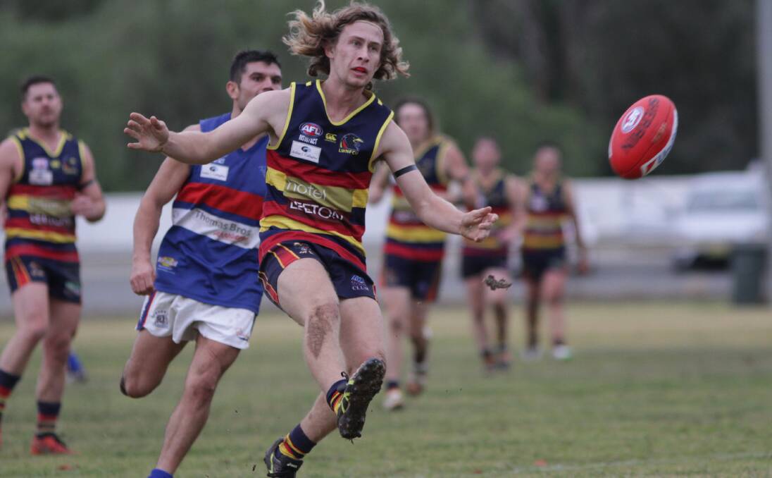NEAFL HOPEFUL: Teenager Mitch Hardie in action for Leeton-Whitton this year. Hardie will join Canberra Demons next season when he moves to the nation's capital for university. Picture: Ron Arel
