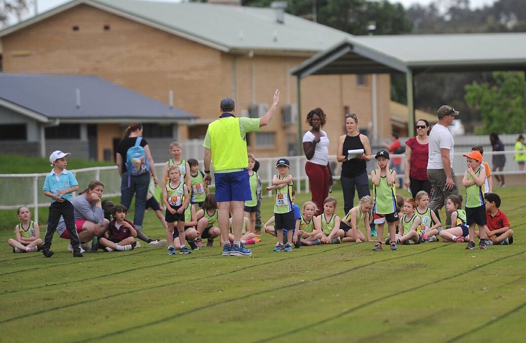 Kooringal-Wagga Little Athletes on the start line at Jubilee Park. Picture: Laura Hardwick