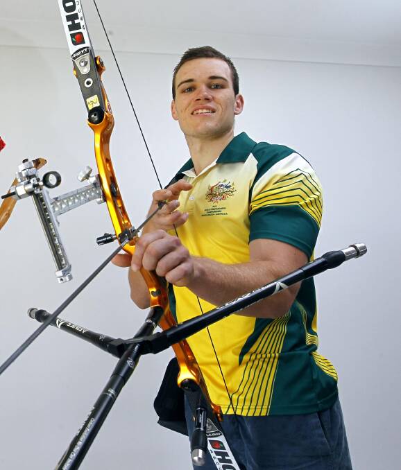 Liam Mowbray has renewed his love of archery during his time studying in Wagga. Picture: Les Smith
