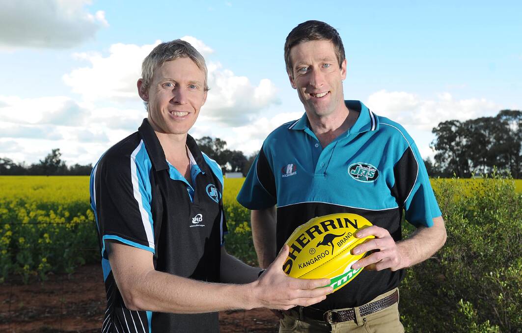 FIELD OF DREAMS: Northern Jets teammates Chris Bell, left, and Andrew Bonny will both play their 200th games for the club in Saturday's semi-final against The Rock-Yerong Creek. Picture: Laura Hardwick
