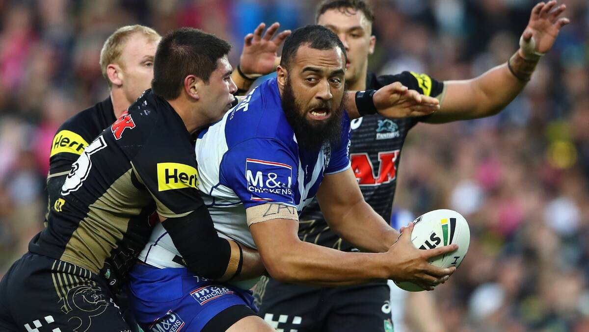 Sam Kasiano in action for Canterbury against Penrith in last year's NRL finals. Picture: Getty Images