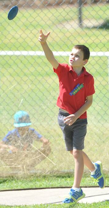 FINESSE: Tolland Primary School's Samuel Griefahn gives it his all at the athletics carnival. Picture: Laura Hardwick
