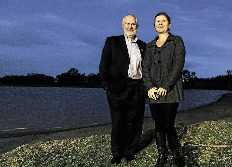 Mayor Rod Kendall and Janice Summerhayes admire Lake Albert ahead of a $23,000 project that will see the walkway around it lit up.