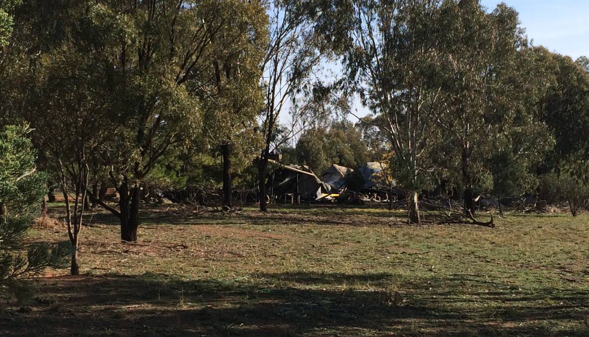 A man has died in a Coolamon house fire. Police are yet to formally identify him, but it's believed to be the 68-year-old occupant of the home. Picture: Declan Rurenga