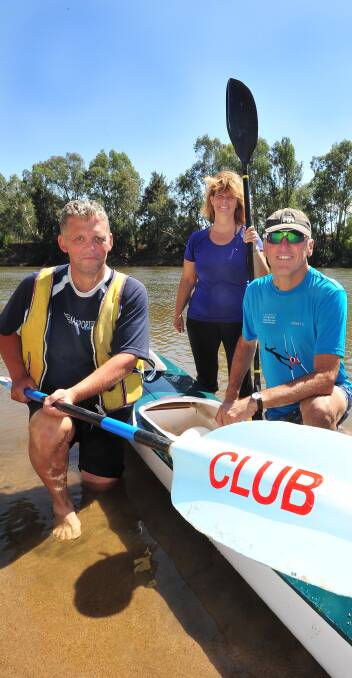 SUMMER ENDS: Wagga Bidgee Canoe Club's Barry Tomazin, Tracy Finucane and Craig Alexander.
