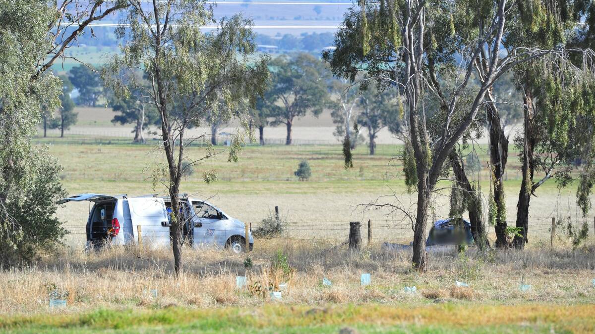 The scene of the crash that left one man dead and another in a critical condition. 