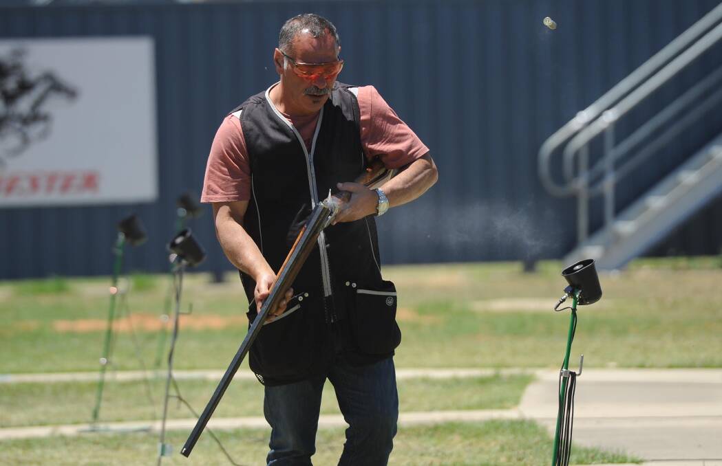 IN THE ZONE: Norm Basile from Melbourne reloading at the State Trap Carnival in East Wagga on Saturday. The event finishes on Monday. Picture: Laura Hardwick