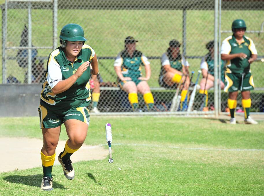 SHE'S OFF: South Wagga Warriors' Montana Kearnes legs it in Turvey Park's incredible seven-run comeback at French Field on Saturday. Picture: Kieren L. Tilly