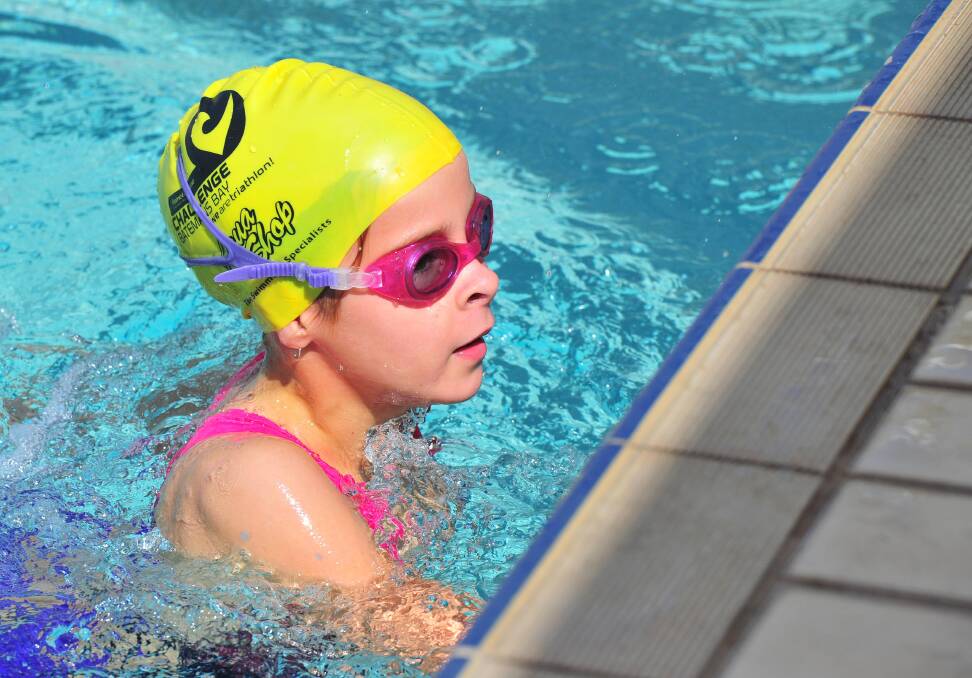 CHAMPION: Junior age champion Zoe Willis, 8, from Ladysmith Public at the Wagga Small Schools Swimming Carnival at Oasis on Monday. Picture: Kieren L. Tilly