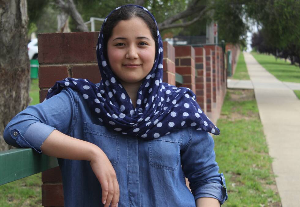 World of dreams: Since arriving in Australia, 19-year-old Afghani-Wagga woman Aqsa Sharif has learned English, completed high school and accepted an offer to study at university. 