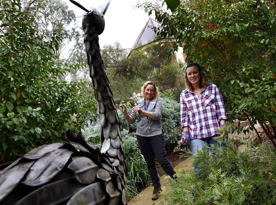 Garden day: ErinEarth manager Karen Leary and assistant manager Tina de Jong invite Wagga residents to "the event of the season". Picture: Les Smith  
