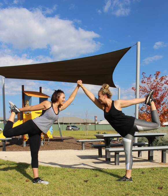 Family shake-up: Brunskill sisters Samantha and Brooke are hosting a free yoga session to encourage families to get out and enjoy the last of the warm weather. 
