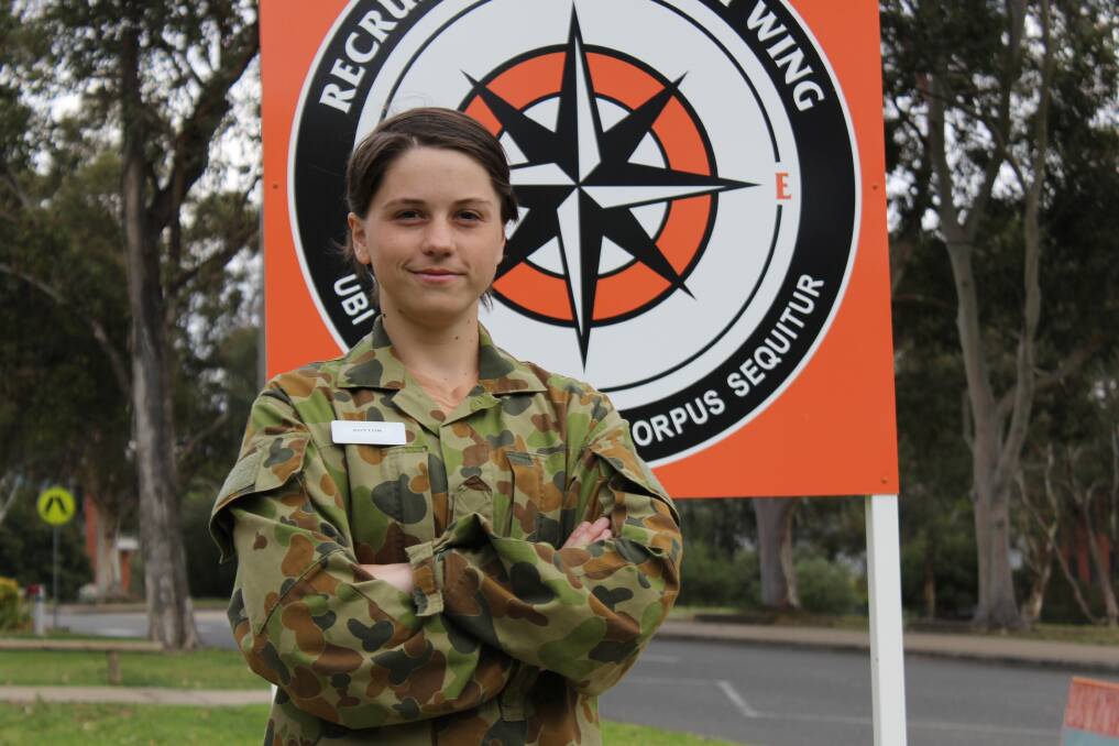 Shooting for a dream: One of Kapooka's latest female recruits, 19-year-old Maddison Dutton, says gender will be no barrier, as she makes the army her career. 
