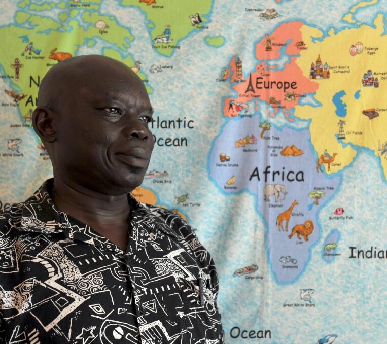 Home front: Refugee advocate John Moi is urging the Riverina to give generously to organisations supporting his country of birth after famine was declared in South Sudan.