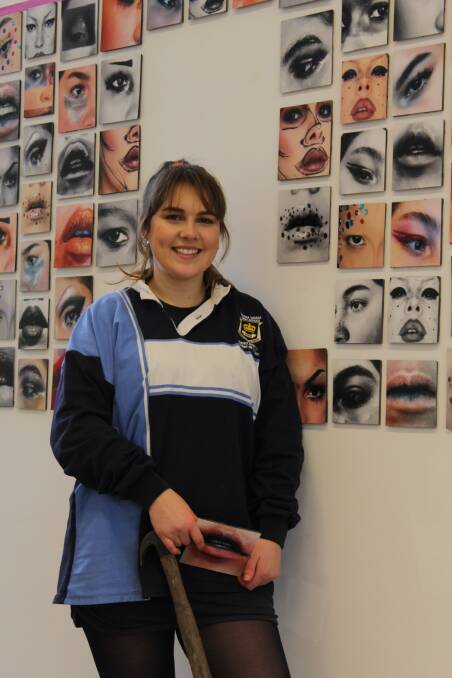 Eyeing change: Year 12 student Alice Egan, 17, is one of Wagga High School's artists who will be displaying work at TAFE's Gallery 43, as part of the fourth annual Artitude exhibition this week. 