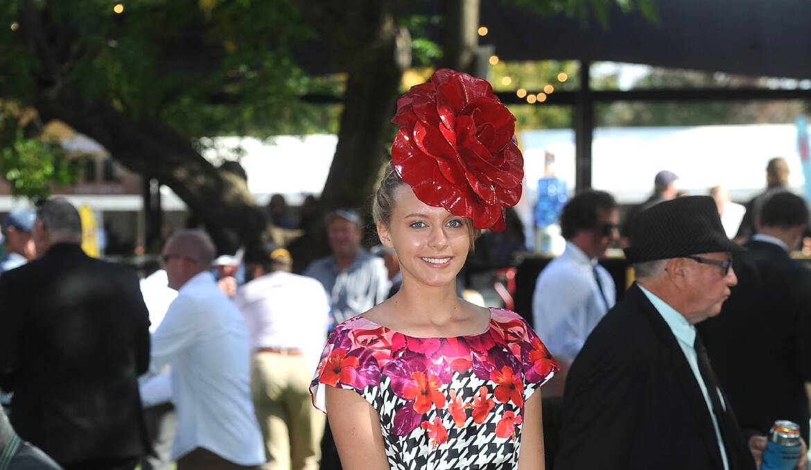 Finest on field: Olivia Shaw's classy race-day getup placed her in The Daily Advertiser Wagga Gold Cup Hottest 100 competition last year. 