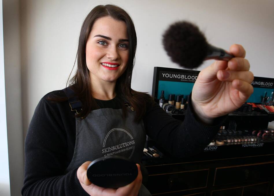 In the eye of the beautician: Wagga beauty therapist Lily Campbell will compete on an international stage against more than 1000 professionals in the Abu Dhabi-hosted Olympics for Skills this month. 