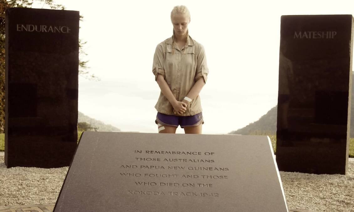 MEETING THE PAST: Meaghan Kempson at the Isuvara Shrine in Papua New Guinea, which was one of her most special experiences on the trip. Photo: SUPPLIED.