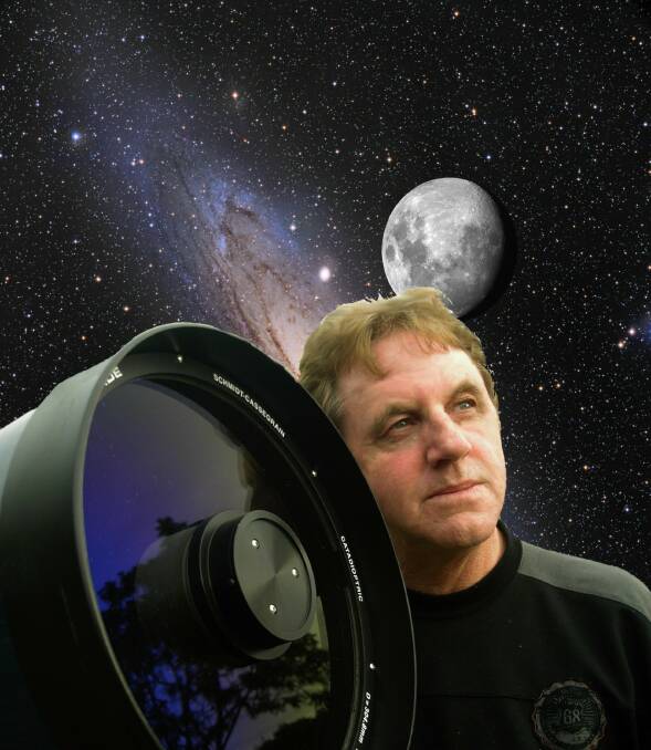 EASY AS PIE: Dave Reneke with his telescope, says backyard stargazing need not be complicated. Picture: Contributed