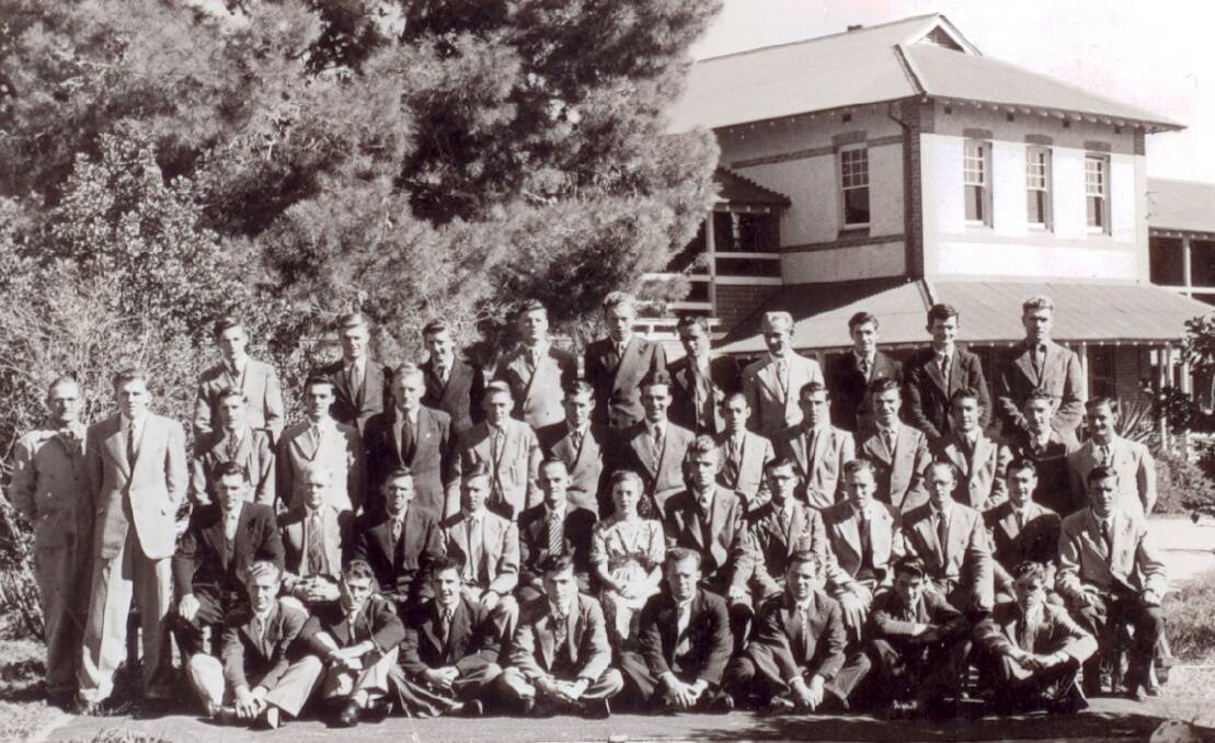 RURAL: Wagga Agricultural College staff and students around the time of its establishment as a College in 1949 although it had existed on this site as the Wagga Experimental Farm since 1892. Picture: Sherry Morris Collection