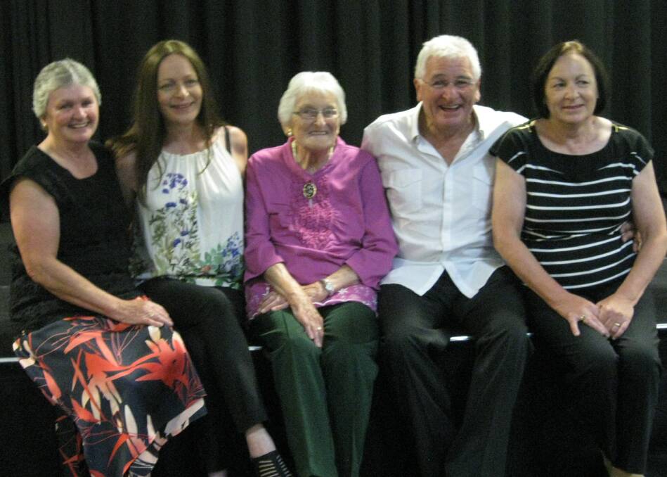 CELEBRATE: Yvonne Langdon (centre) celebrates her 90th birthday with her four children Sheryl Mack, Janelle Hunt, Lyndon Langdon and Diane Gardner at the Commercial Club recently. Picture: Contributed