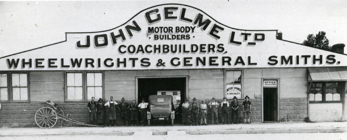 BUSINESS: The coach-building and wheelwright business was established by John Gelme at the turn of the 20th Century. Picture: CSURA RW88.2