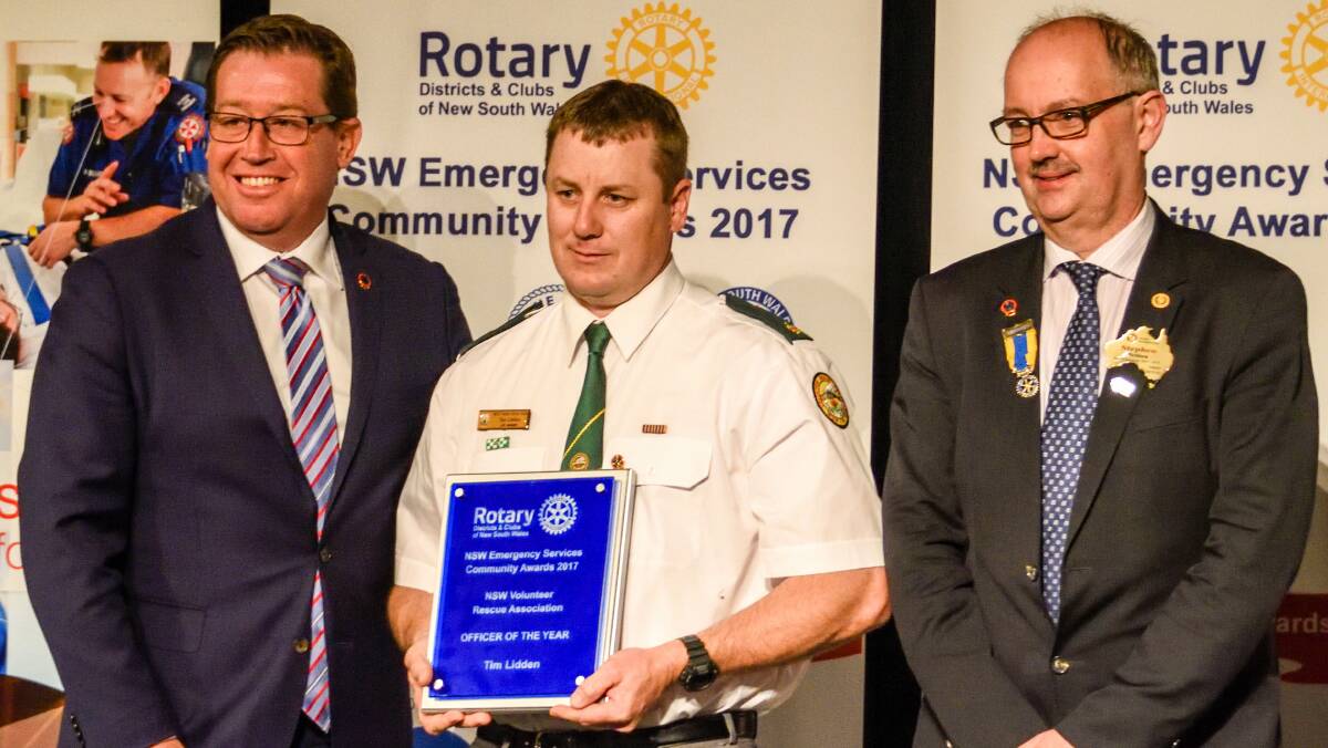 Recognising a hero: Tim Lidden proudly holding his award as Officer of the Year for the NSW VRA. Shortly afterwards he was awarded Overall Officer of the Year Serving in a Volunteer Capacity.