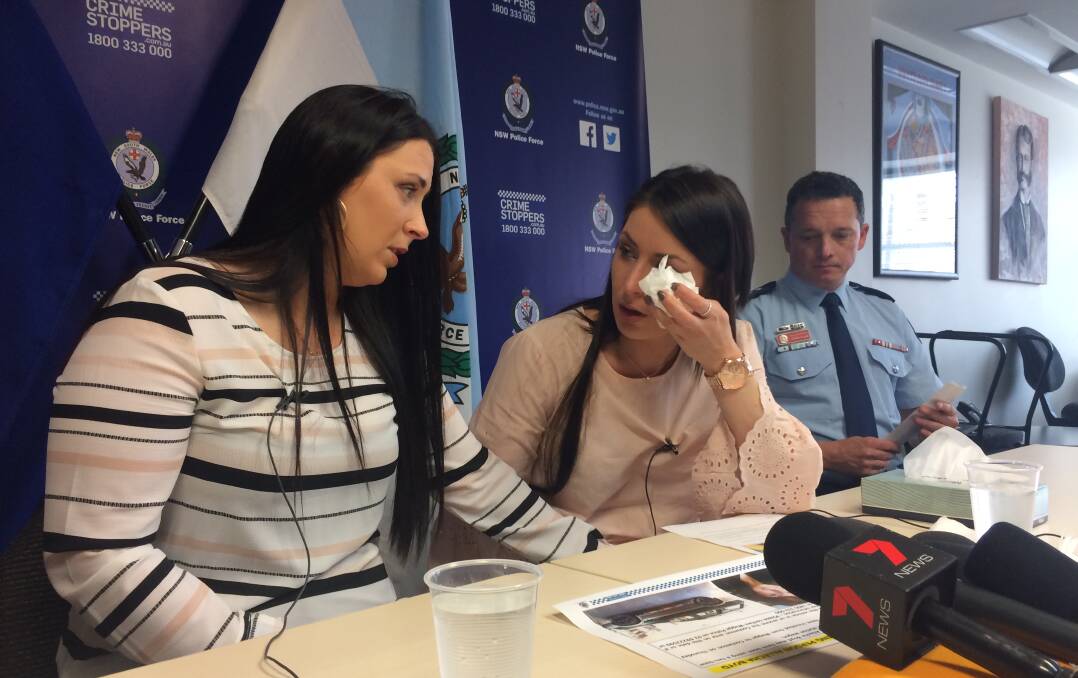 GRIEF: (from left) Rhiannon and Tammara Boyd, travelled to Wagga from Melbourne to make a heartfelt plea for public help to find their sister, Allecha Boyd, who has been missing since August 10. Picture: Marguerite McKinnon