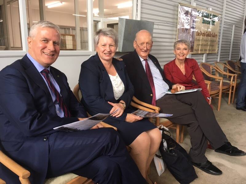 Memorable occassion: Wagga-based Deputy Prime Minister Michael McCormack, Judy Brewer and her husband Tim Fischer and former member for Riverina Kay Hull at the gallery opening. The Fischers' son Dominic also attended the event, while their other boy Harrison was working.