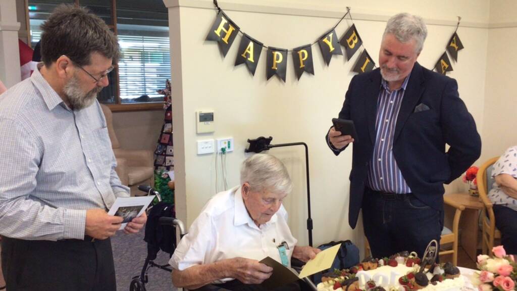 Ian Cameron celebrated his 100th birthday at the RFBI Leeton Masonic Village on December 14. Picture supplied