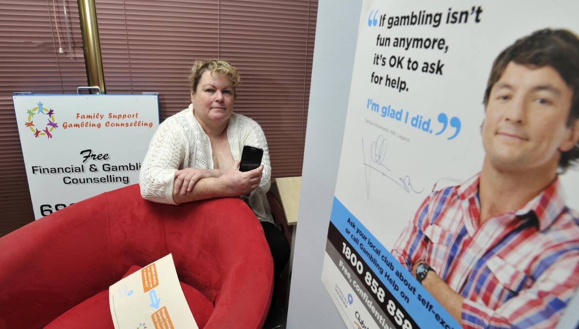 DON'T PUSH YOUR LUCK: Wagga Family Support counsellor Julie McDermott encourages problem gamblers to reach out for help. Picture: Les Smith