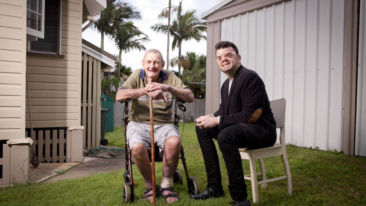 MY ORDINARY LIFE: Robert Hoge with his father Vince at their Brisbane home.