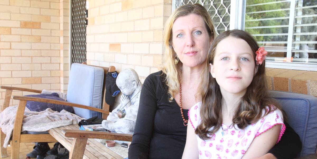 FAMILY PUSH: Angela Foreman with her daughter Bridgett Barr, who is restricted to learning at home due to the cleaning chemicals used on school desks. Picture: Brodie Owen