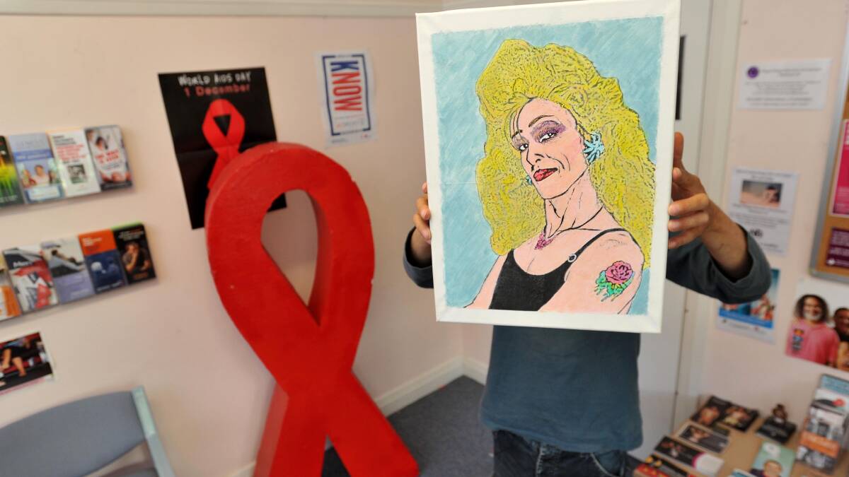 LIFE GOES ON: A Wagga man has spoken of his experiences living with HIV, and will enter this portrait of 'perpetual' Miss Wagga in an exhibition that tells the stories of HIV positive people. Picture: Laura Hardwick