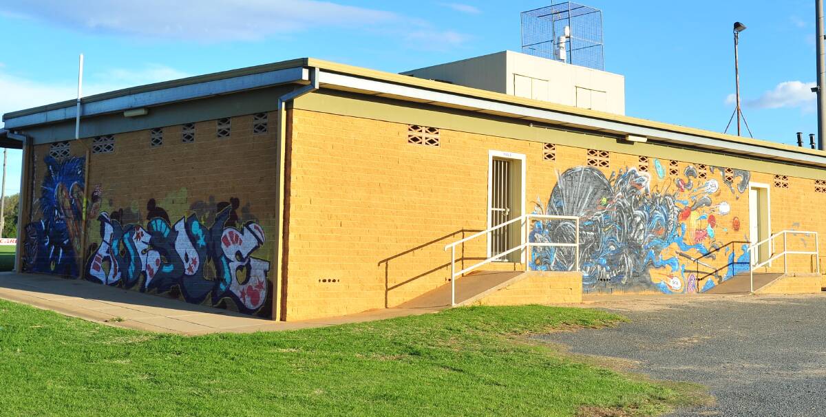 ILL-FATED: The artwork on the Harris Park amenities block will be scrutinised by the Public Art Advisory Panel following community concerns. Picture: Kieren L Tilly