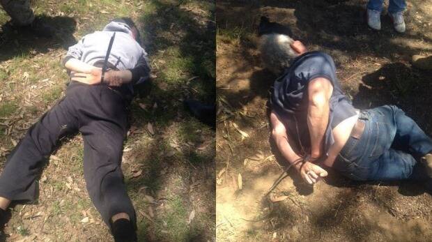 STOCCOS' LAST STAND: Police arrested Gino and Mark Stocco at a property near Dunedoo. Photo: NSW Police