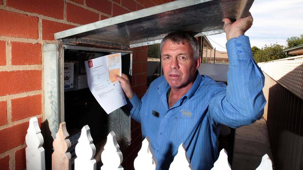 BILL SHOCK: Glenfield Park man Craig Veitch received an estimated bill marked up by 241 per cent because a meter reader was unable to access this power box. Picture: Les Smith
