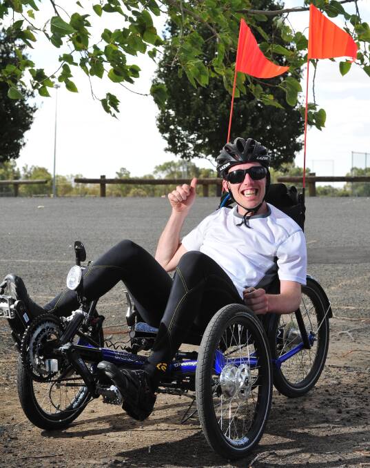 TRIBUTE: Luke Stojanovic will ride to Lockhart on Saturday for Kim Hunt, raising funds for Wagga and Liverpool hospitals. Picture: Kieren L Tilly