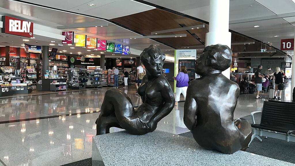 Inside Canberra Airport's international terminal.