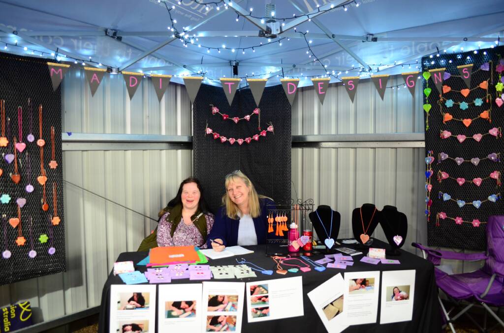 Maddison Tooze with her mother Vicki Tooze at the Maddi T Designs stall.