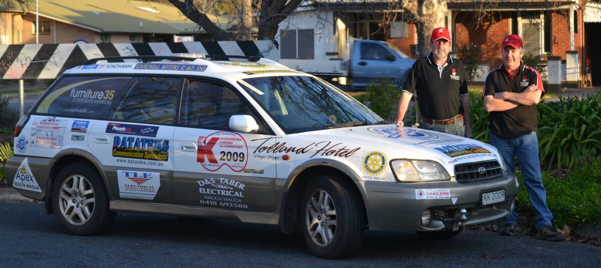 CALL TO ARMS: Navigator Brian Roy and driver John Clout are appealing for Wagga residents and businesses to get behind their drive in this year's Kidney Kar Rally.
