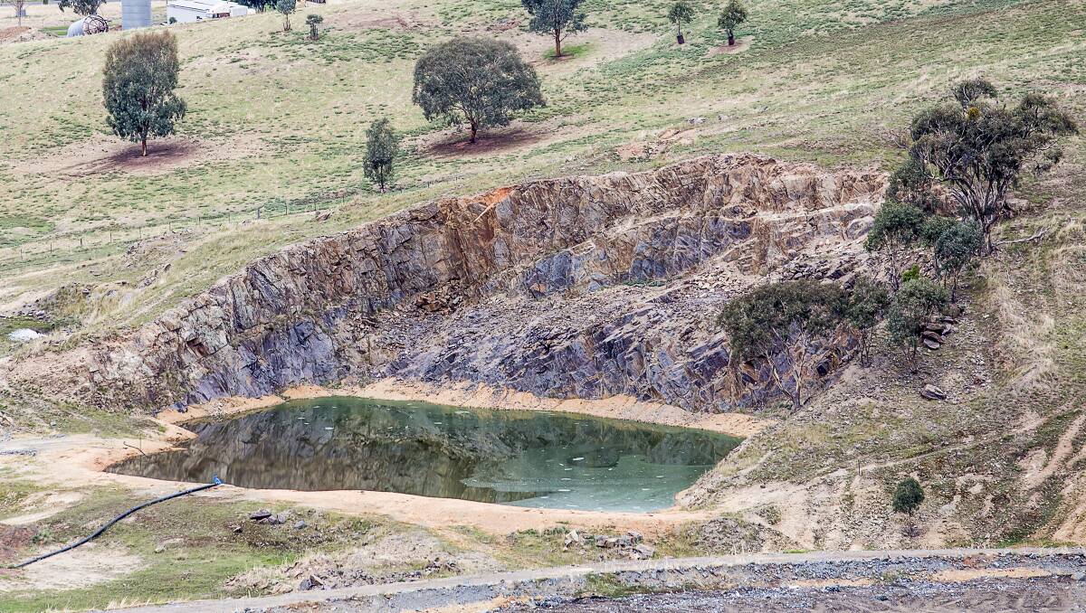 The leachate dam at the waste management facilty that some Gundagai residents fear is leaking into the water table Picture: Alice Taprell