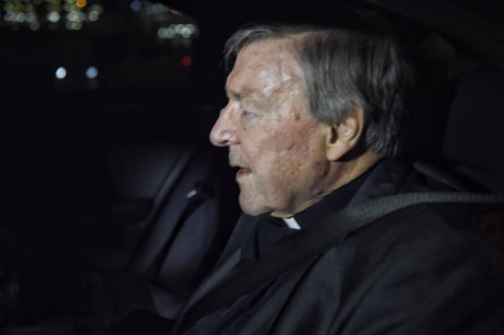 FACING COURT: Cardinal George Pell arrives in Sydney after returning from the Vatican earlier this month to face sex charges in Victoria. 