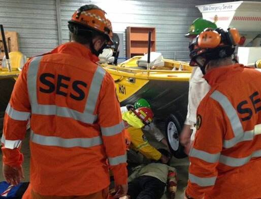 SES crews undertake a rescue simulation at the weekend. Picture: Facebook