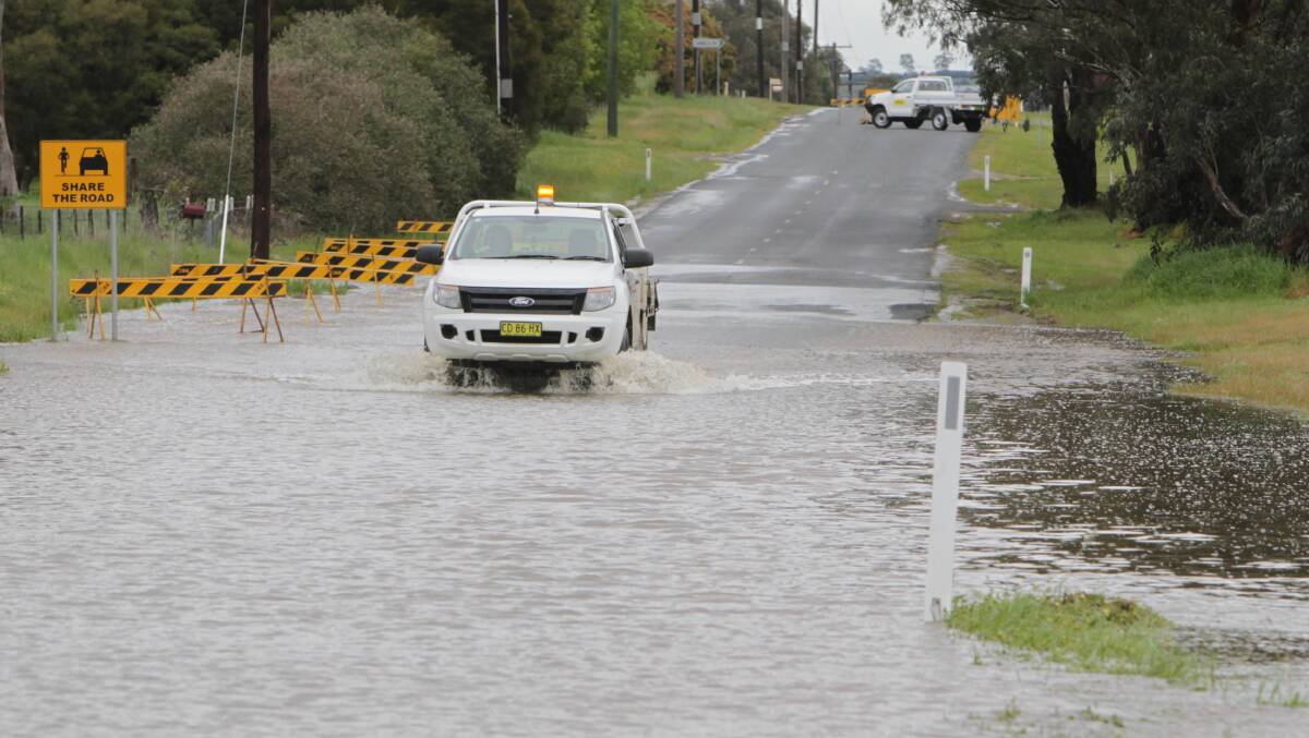 Water over the road at Gregadoo Road. Picture: Les Smith