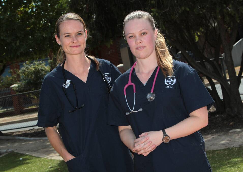 OTHER OPTIONS: Medical students Cristy Rowe and Jenna Mewburn, who is also the Australian Medical Students' Association's Rural Health Committee secretary. Picture: Les Smith