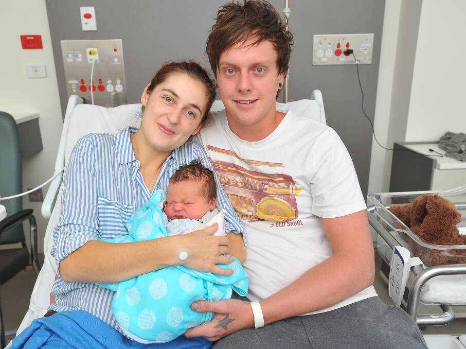 NEW ADDITION: Rachel Cook and Scott McMahon with their newborn son, Travis Jack McMahon. Picture: Kieren L Tilly