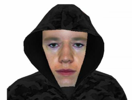 A police e-fit image of the male suspect.