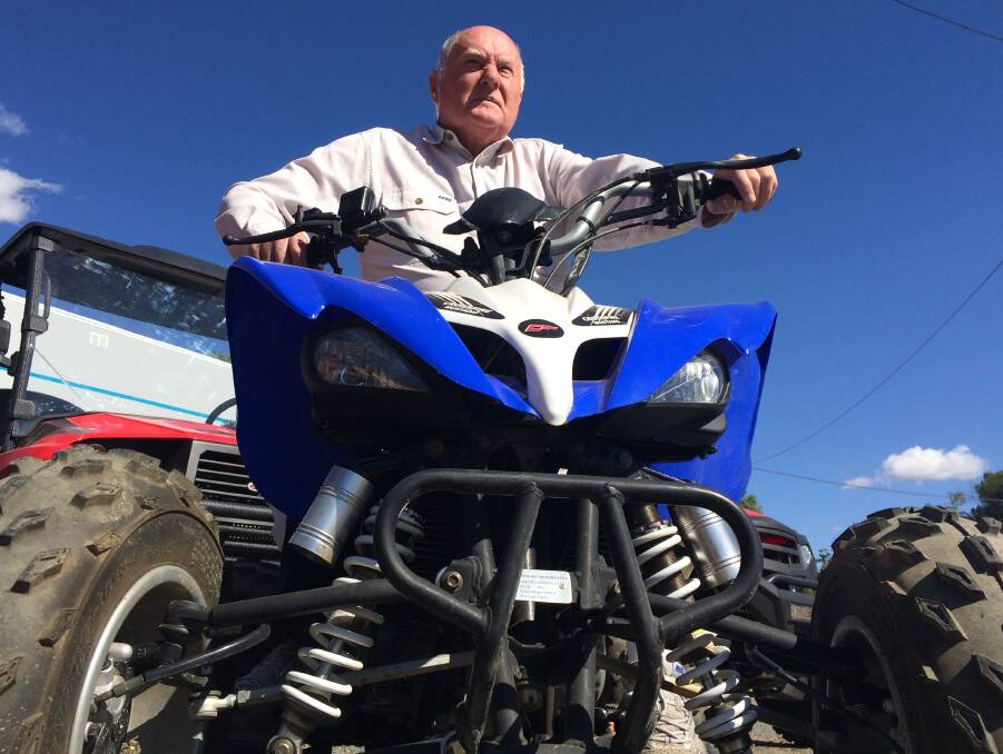 REVVED UP: Wagga Outdoor Adventure Expo director Jeff Leech is aboard an all-terrain vehicle on display at the event.